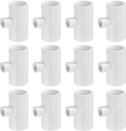 12 Pcs Chicken Waterer PVC Pipe Tee Fittings for Large Chicken Coop | Fully Automatic for Threaded Chicken Waterer