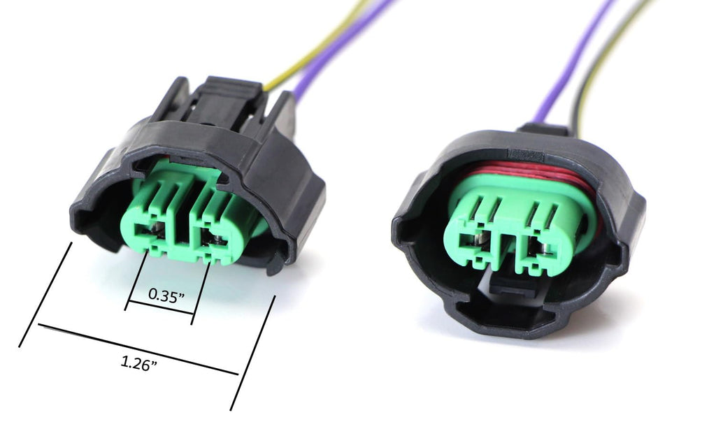 OEM H11 H8 Female Adapters Wiring Harness Sockets w/ 4-Inch Wire Pigtails Compatible with Front Light or Fog Lights Use