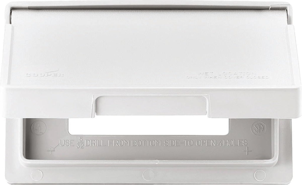 EATON Wiring S3966W-SP Horizontal Weatherproof GFCI Cover, White