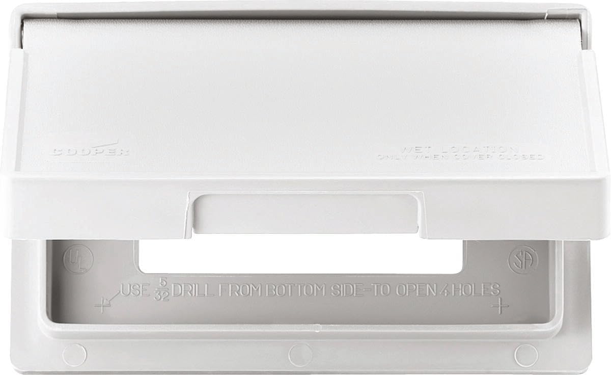 EATON Wiring S3966W-SP Horizontal Weatherproof GFCI Cover, White