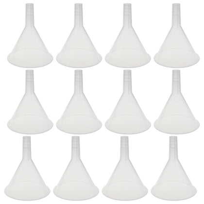 12PCS Plastic Transparent Filter Funnel 60MM Diameter for Science Lab Water Bottle Filling Liquid Transfer