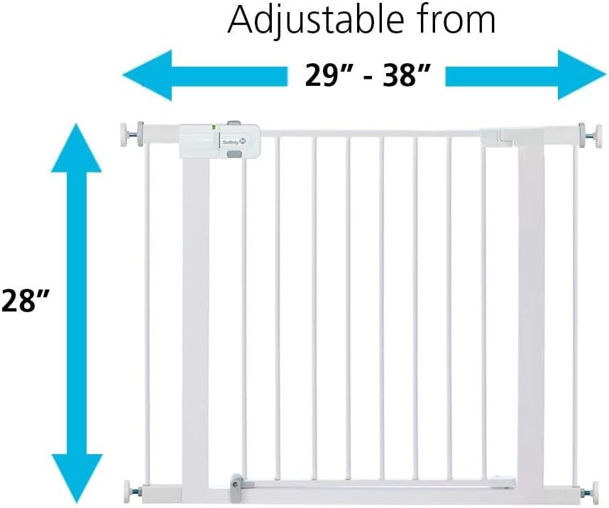 Easy Install Walk Thru Baby Gate for Doorway With Door, Dog Gates, Fits 29"-38", Easy Install 28" Tall, White