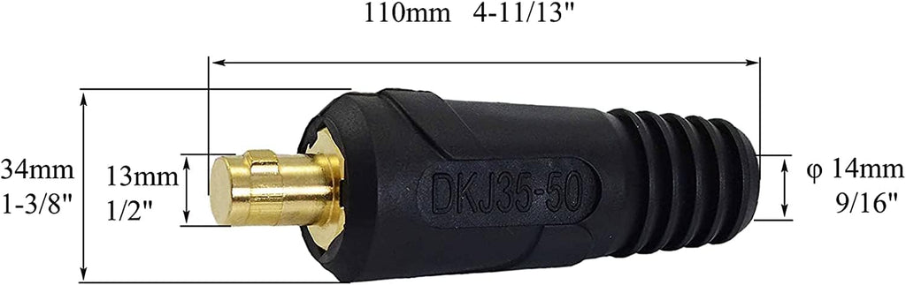 RIVERWELD TIG Welding Cable Panel Connector Plug DKJ35-50 315A 2pcs