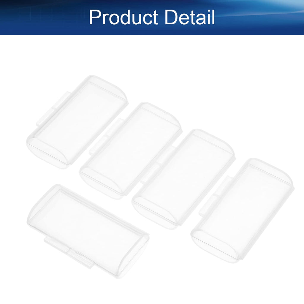 Battery Storage Case Holder Box for 2 AAA Batteries, Clear Color (5 Pack)