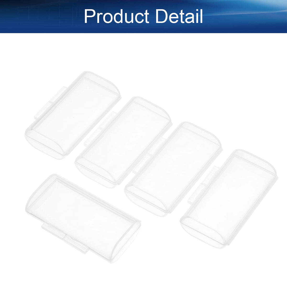 Battery Storage Case Holder Box for 2 AAA Batteries, Clear Color (5 Pack)