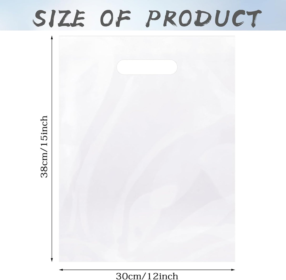 200 Pack 12'' x 15'' Clear Plastic Gift Bag with Die Cut Handle