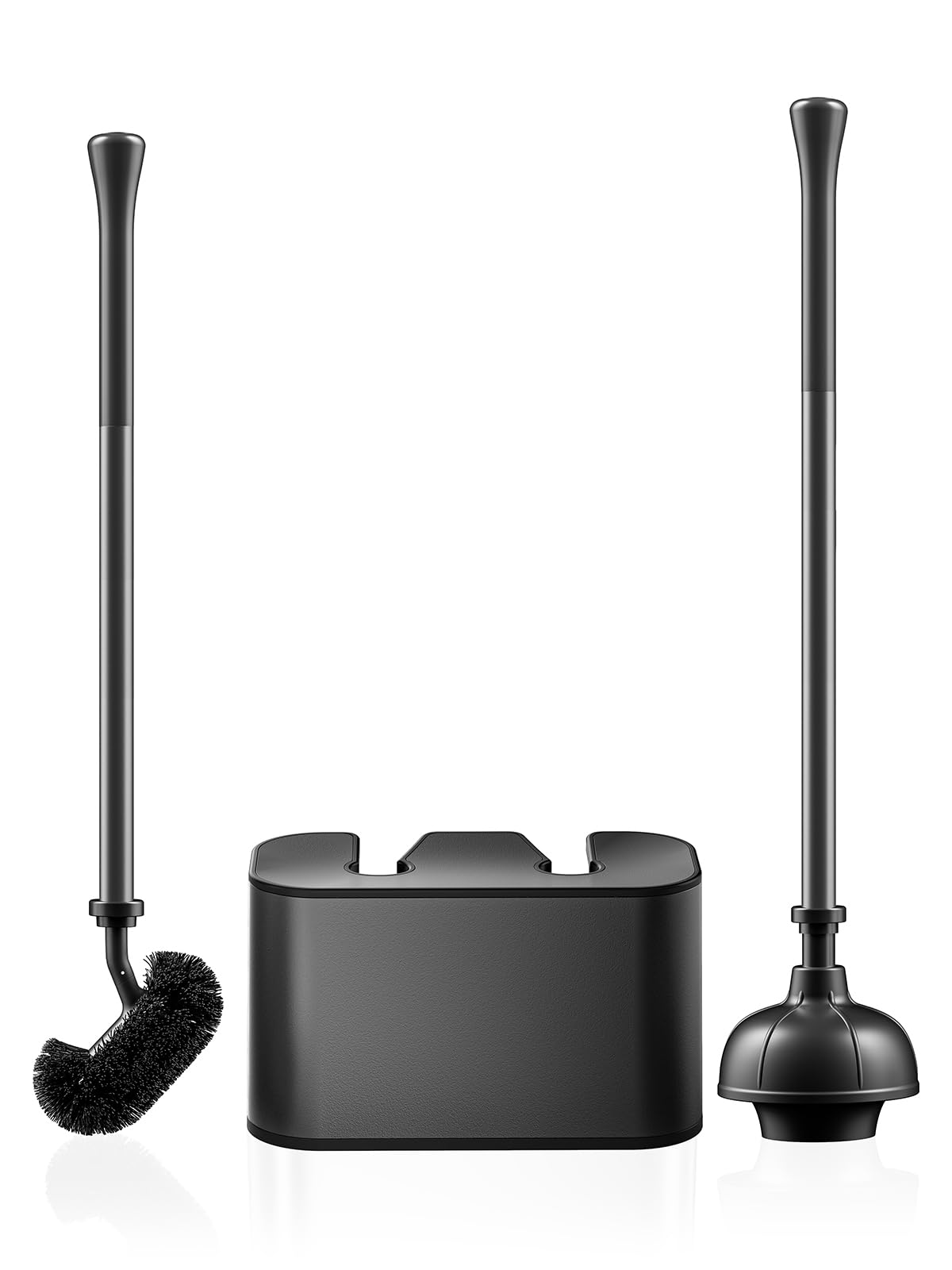 Toilet Bowl Brush and Plunger Set: 2-in-1 Hidden Holder Design