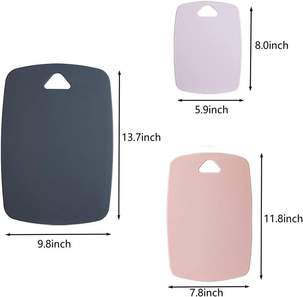 Cutting Boards for Kitchen,Plastic Cutting Board Set of 3, Thick Chopping Boards for Meat, Veggies, Fruits, with Easy