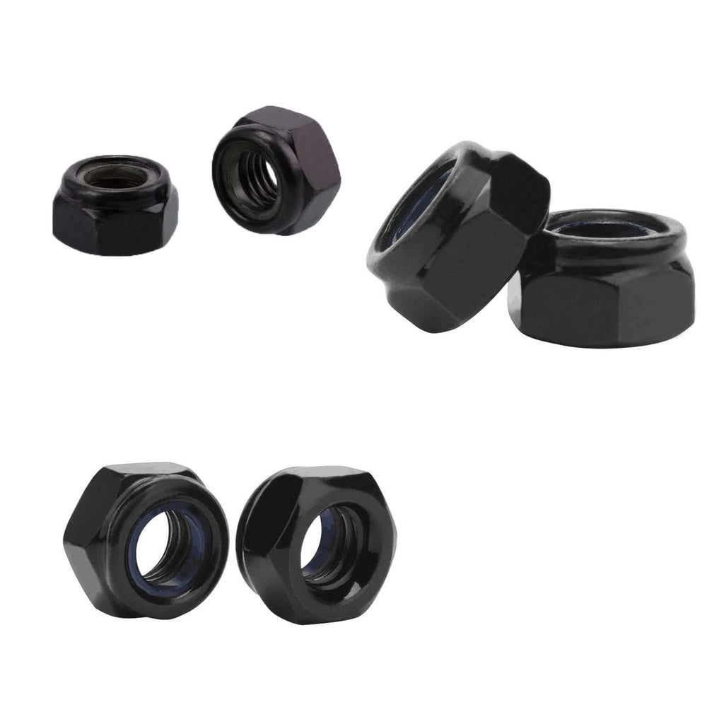110-piece Set M3 Nylon Lock Nuts M3*0.5mm, Black Anti-Loosening Self-Locking Nuts
