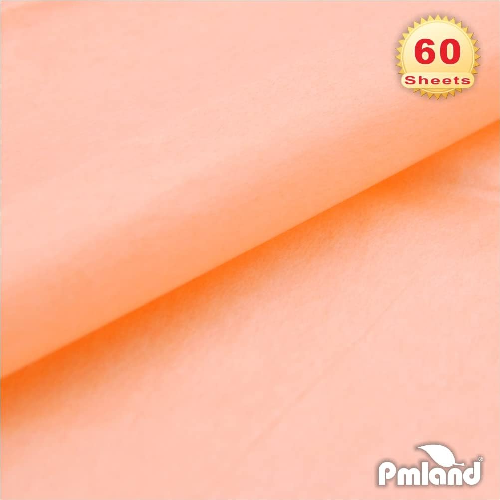60 Sheets Bulk Tissue Paper 20x26in Peach Gift Wrap