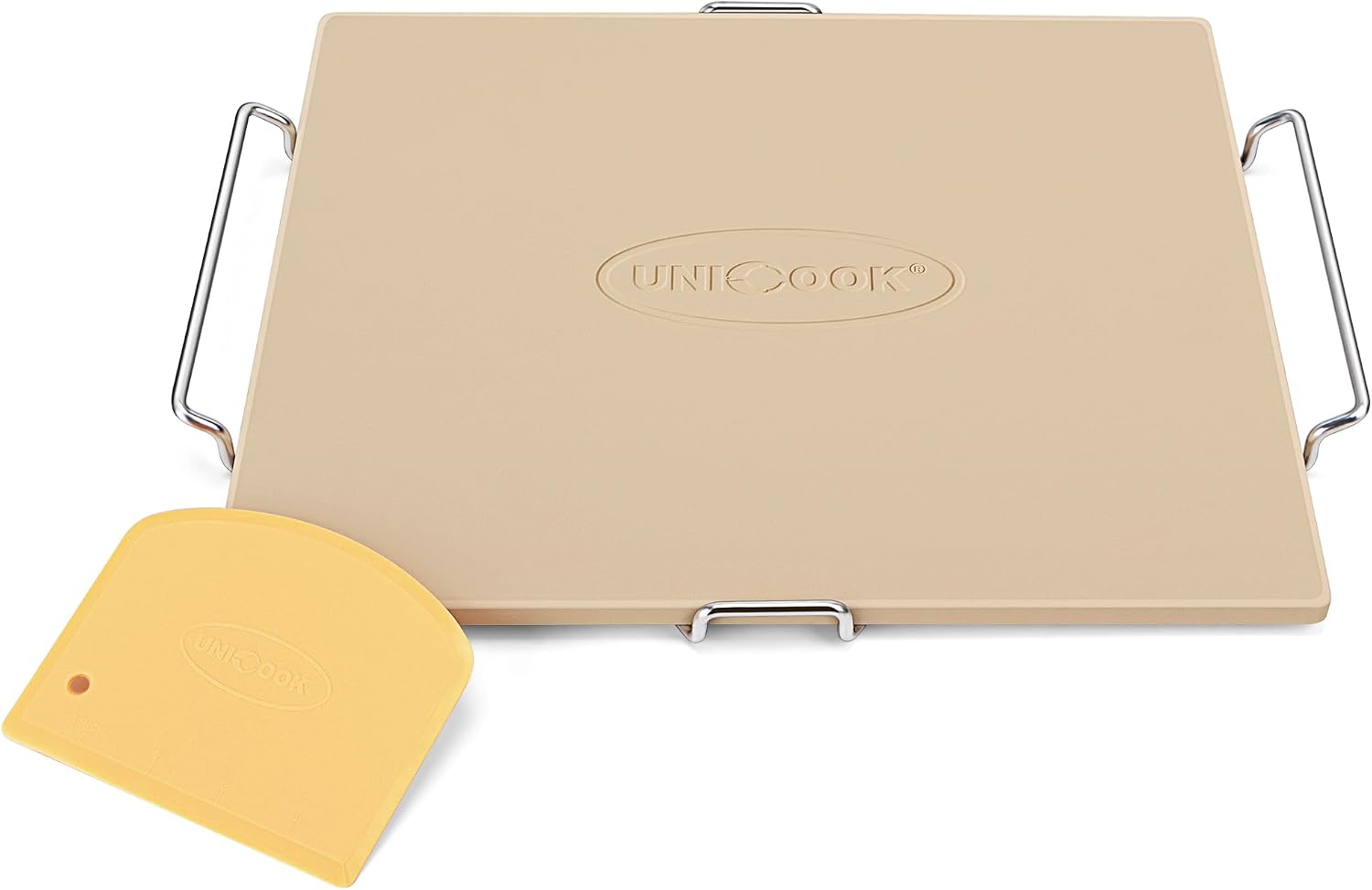 16 x 14 Inch Pizza Stone for Oven and Grill, Comes with Carry Rack