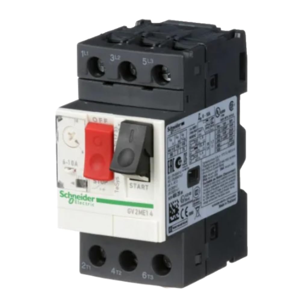 GV2ME14 Circuit Breaker, Thermal Magnetic, 10A, 3 Phase, 690 VAC, GV2 Series