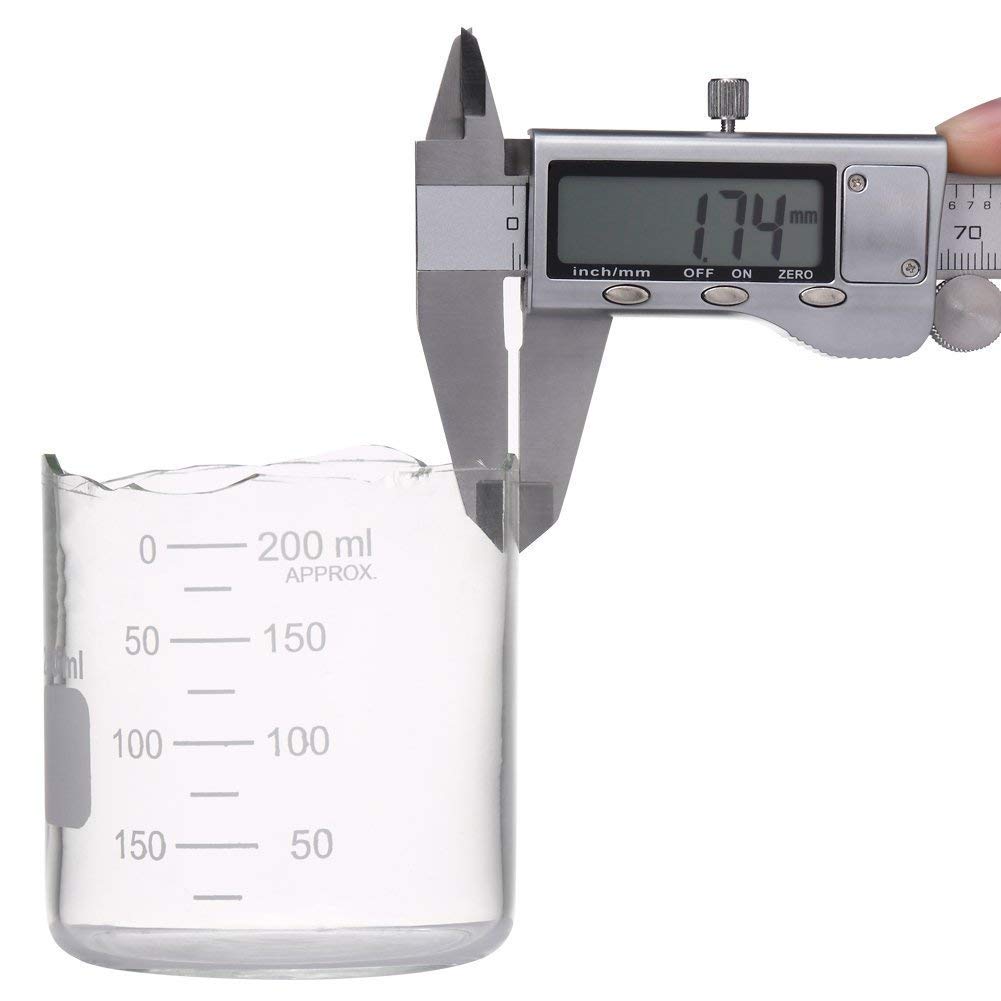 5-Piece Borosilicate Glass Measuring Low Form Beaker Set, 50-600 mL