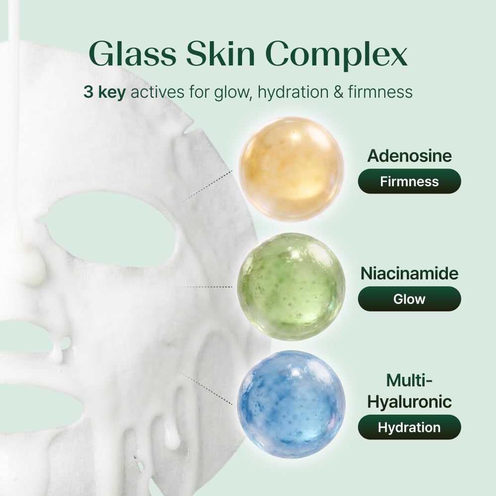 Daily Refresh Hydrating Sheet Mask (6ea), Dewy Glow Niacinamide Face Mask, Dry, Dehydrated&Sensitive Skin, Soothing