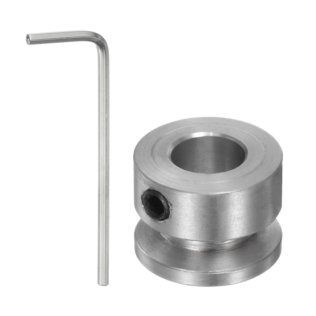 HARFINGTON Single Groove Pulley 8mm Fixed Bore 16mm Outer Diameter Aluminum Alloy with Hex Wrench for Drilling Machine 4mm PU Round Belt