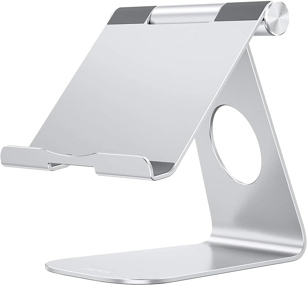 T1 Adjustable Tablet Stand for Desk, Aluminum Holder for iPad Silver
