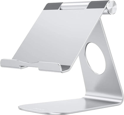 T1 Adjustable Tablet Stand for Desk, Aluminum Holder for iPad Silver
