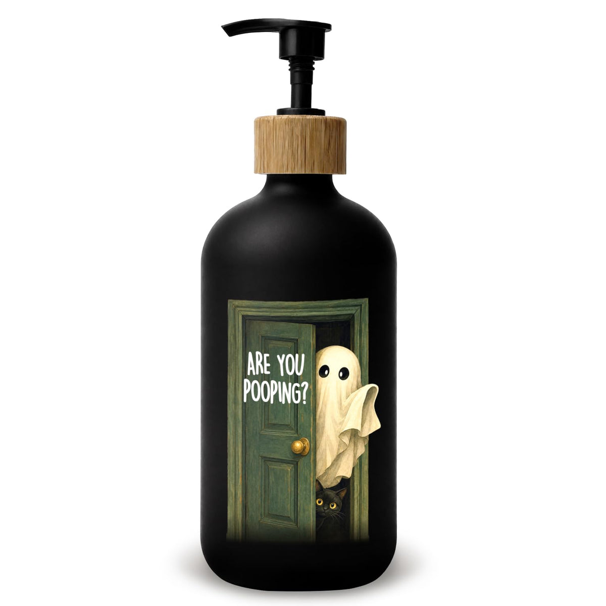 Funny Halloween Bathroom Glass Soap Dispenser with Pump