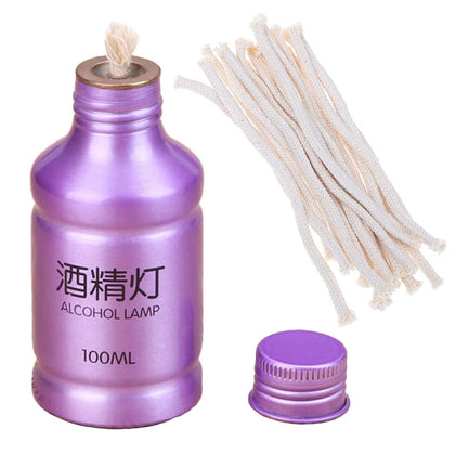 Portable Alcohol Burner Lamp Case 100ml Aluminum Alloy Stoves Alcohol Lamp for Outdoor Hiking Picnic Lab Equipment
