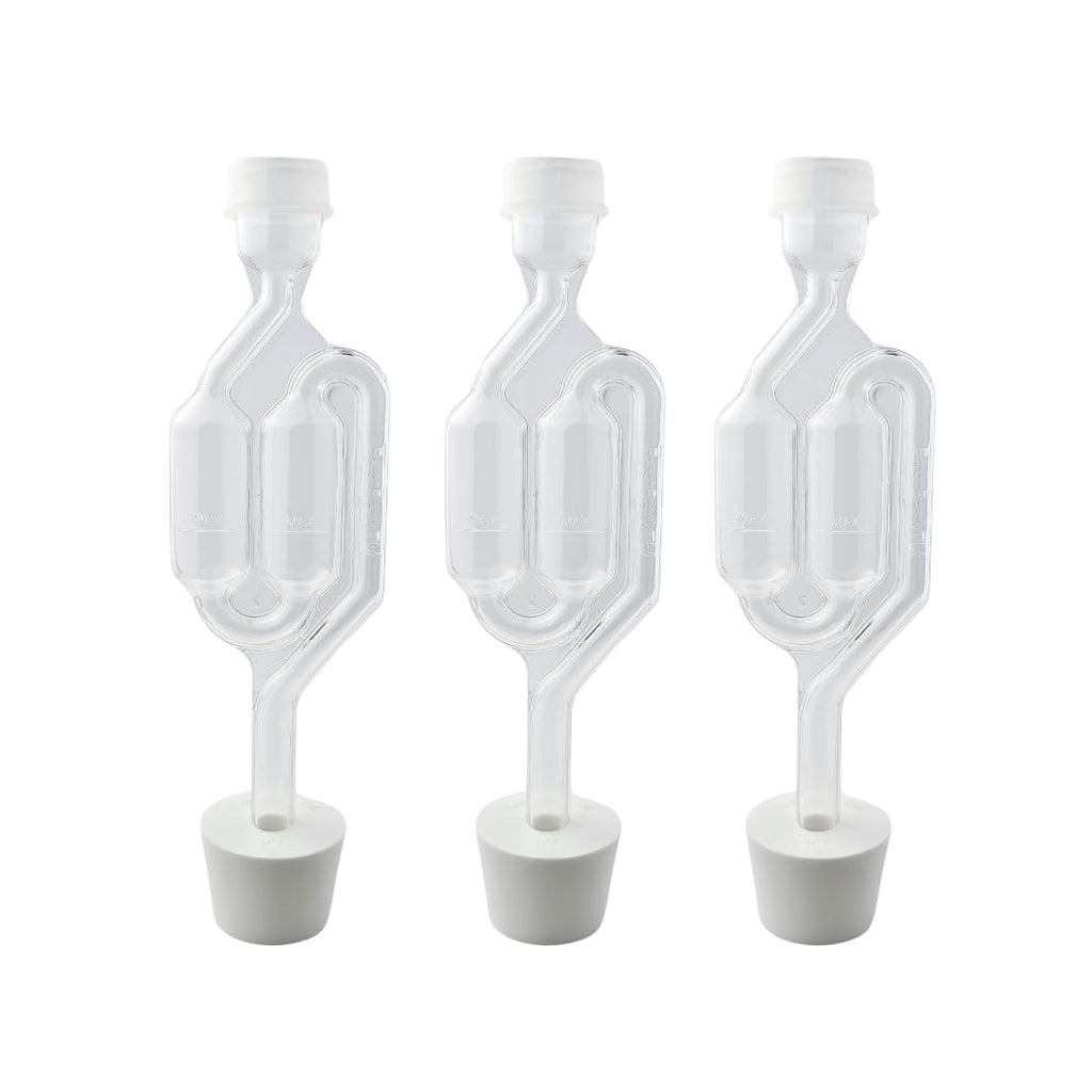 Airlocks for Fermenting (Set of 3) | Bubble Airlock for Wine Making and Beer Making | BPA-Free S-Shaped | Used for