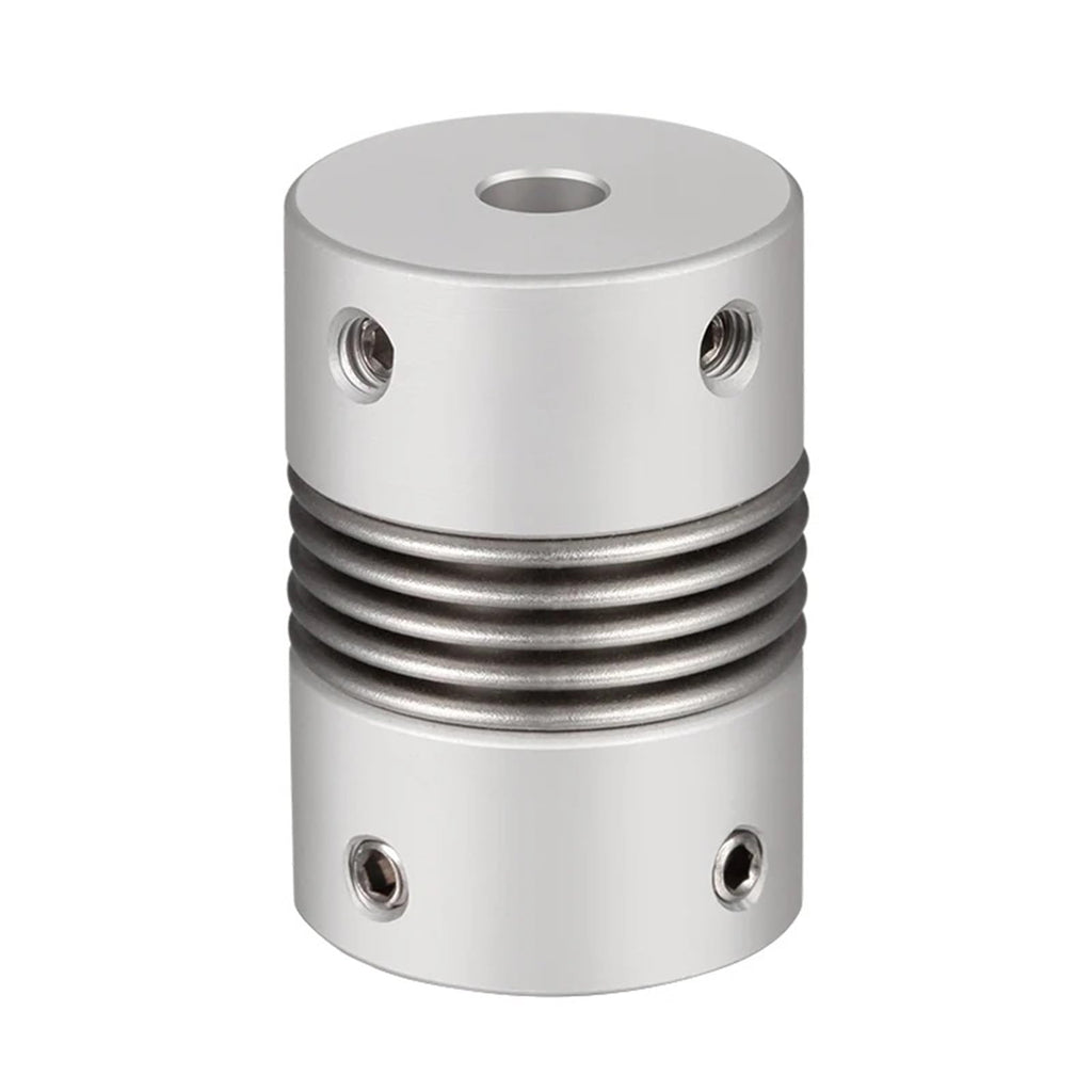 GRASAKY 1pc D16 L27 Step Parallel Encoder Coupling Aluminum Alloy Bellows Setscrew Absorb Vibration Zero Backlash Motor Coupler Grooved Elastic(5x8mm)