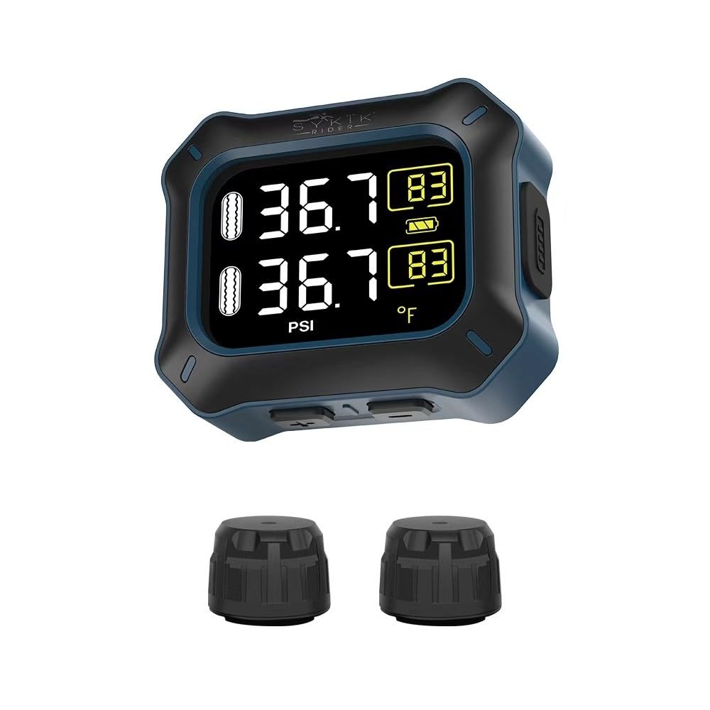 Rider SRTP300 Wireless tire Pressure Monitoring System for Motorcycles with 1.5” Monitor. Check Your tire Pressure