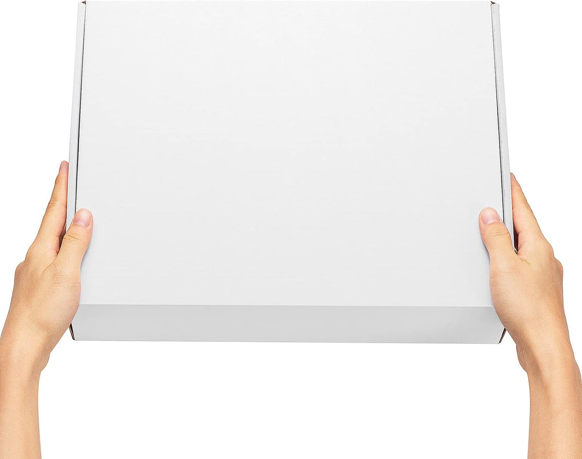 Shipping Boxes 13x10x3 Inches 20 Pack White Corrugated Cardboard Mailing Box for Small Business, Tab Locking