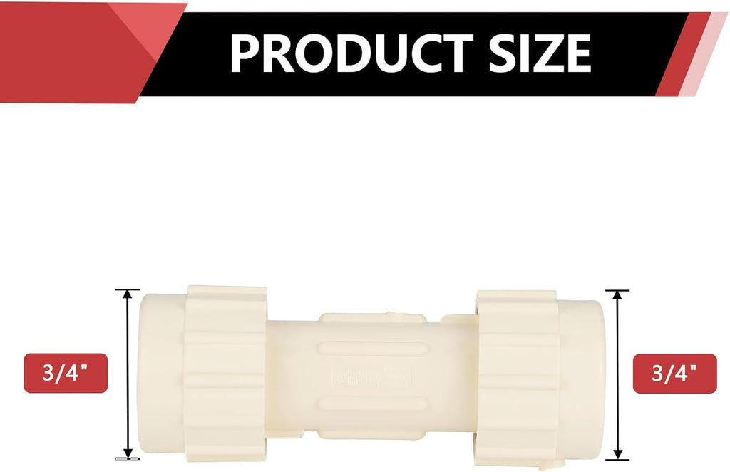 (Pack of 20) EFIELD 3/4"Compression Coupling,CPVC Fittings for Plumbing Installations and Repair