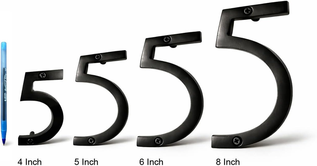 Floating House Numbers, 5 inch Aluminum Black House Numbers for Outside - Number 3, Door Numbers with Mounting Hardware