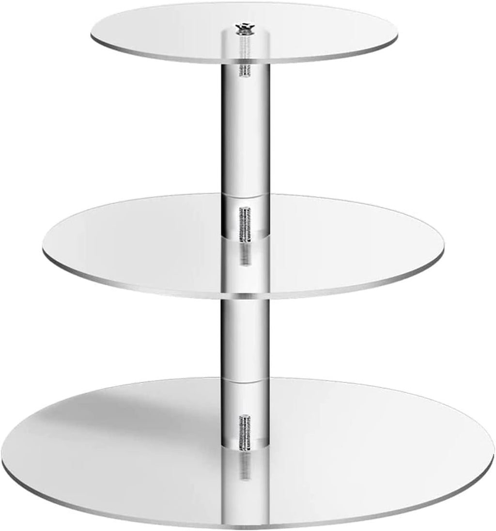 Acrylic Cupcake Stand, 3 Tier Round Clear Cake Stand Cupcake Display Stand Holder Dessert Pastry Tower Tea Party
