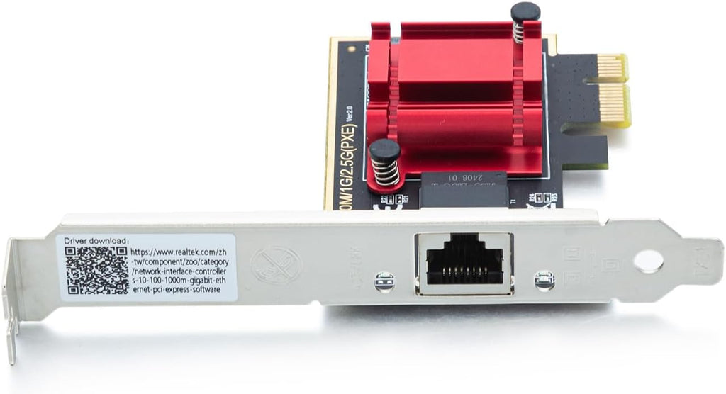 10Gtek 2.5G NIC PCIe Network Adapter 2500/1000/100Mbps PCIe Gigabit Ethernet Card, Single RJ-45 Port, with Realtek RTL8125 Controller, Support Windows Server/Ubuntu/Centos/Debian
