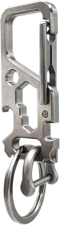 Titanium Carabiner Clip for Keys,Multifunctional EDC Keychain with Keyring,Backpack Accessory