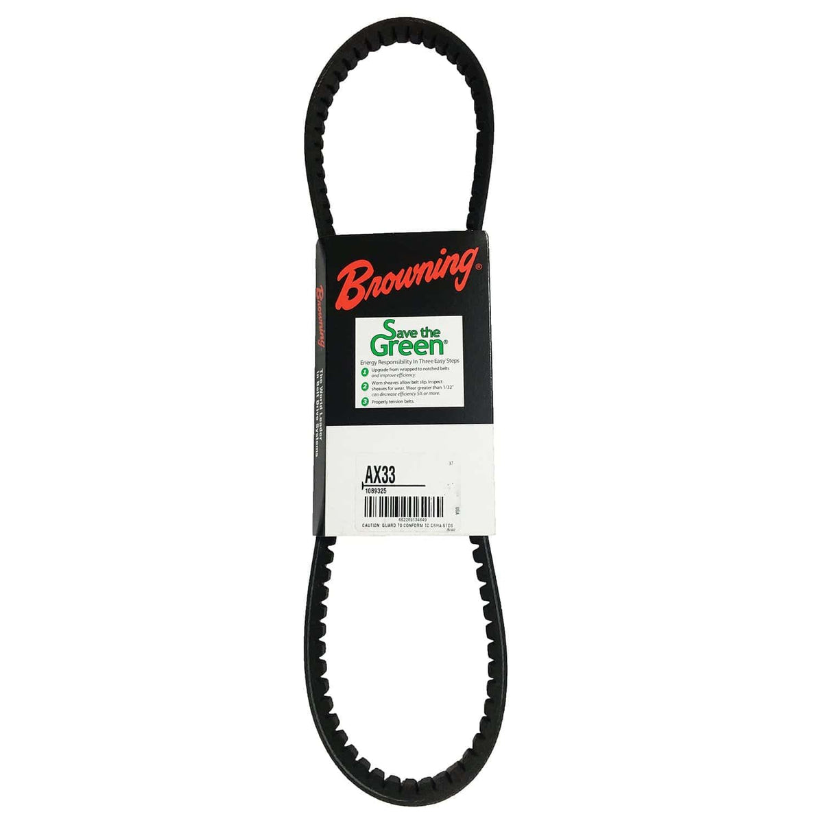 Browning AX33 Gripnotch Belt, AX Belt Section, 34.3 Pitch Length