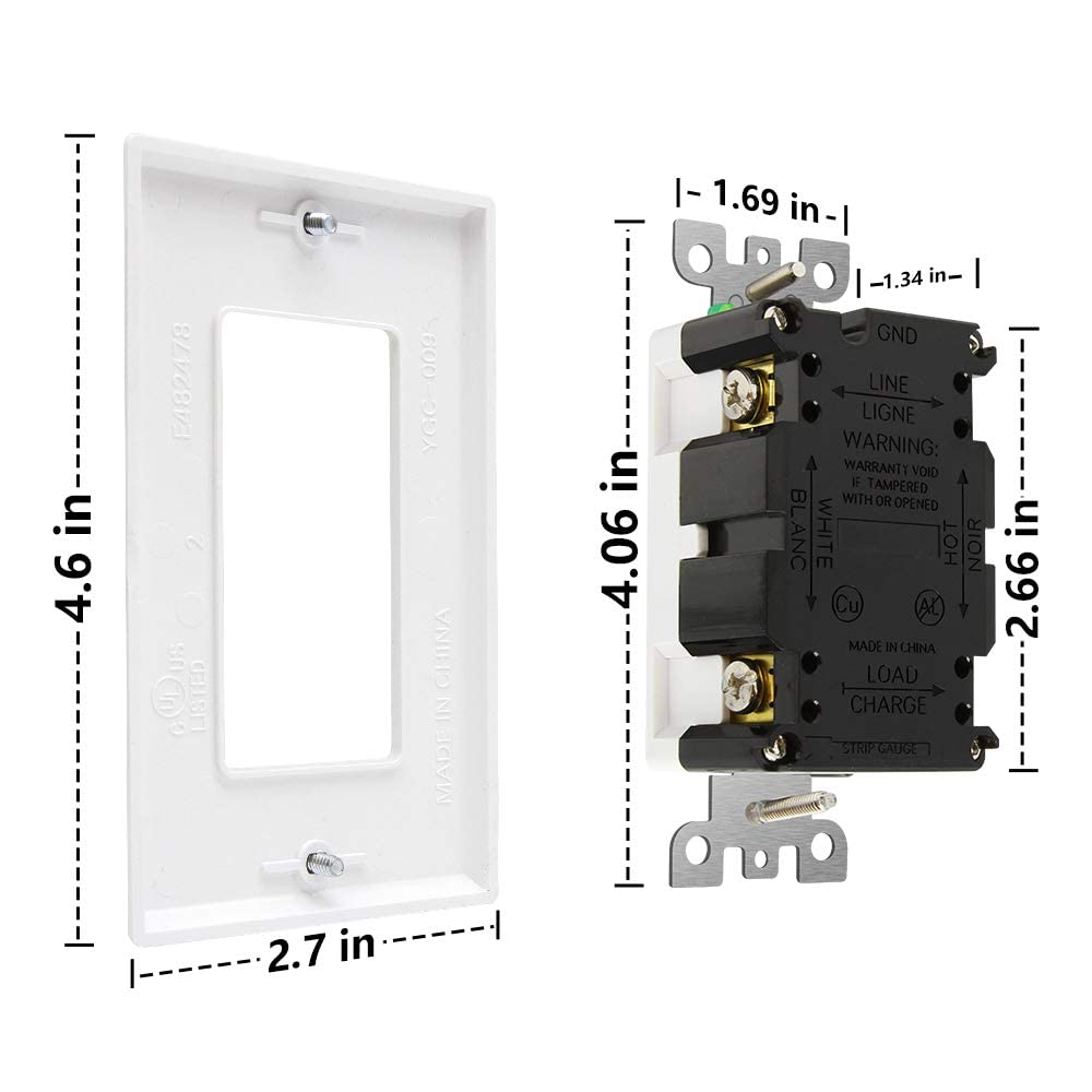 POWAWINI 2 Pack GFCI Outlet 20 Amp, Tamper Resistant, Weather Resistant