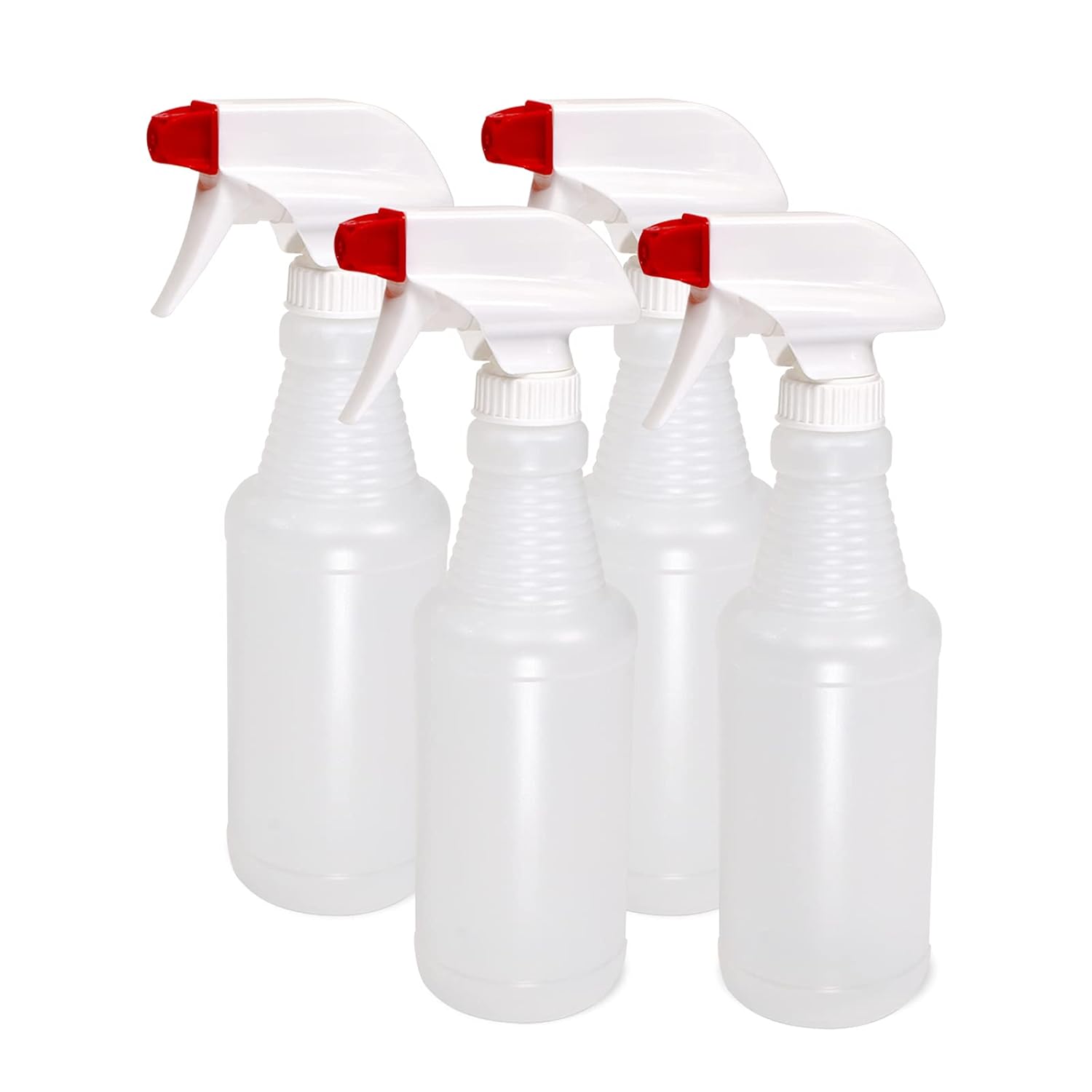 Plastic Spray Bottles USA Made 4 Pack 16 oz Leak Proof Empty Refillable Mist/Stream for Cleaning Solutions, Plants