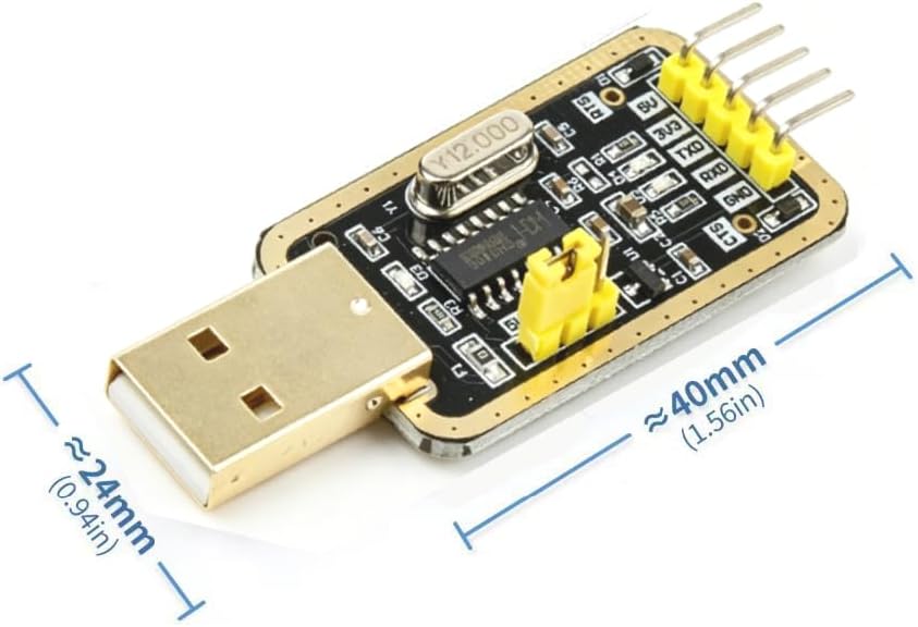 2-Pack USB to TTL Serial Adapter with 1m Cable & 10 Test Clips, CH340G USB to UART Converter Module for Microcontroller Programming, Development Board & Router Flashing
