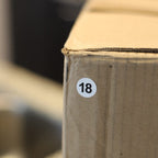 White with Black Number 18 Circle Dot Stickers, 3/4 Inch Round, 500 Labels on a Roll