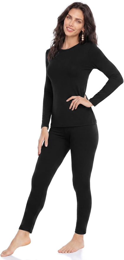 Thermal Underwear for Women Long Johns Set Fleece Lined Winter Cold Weather | Warm Long Sleeve Top & Leggings