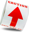 Caution This Side UP Sticker Labels, 3 x 5 inch, 300 Labels