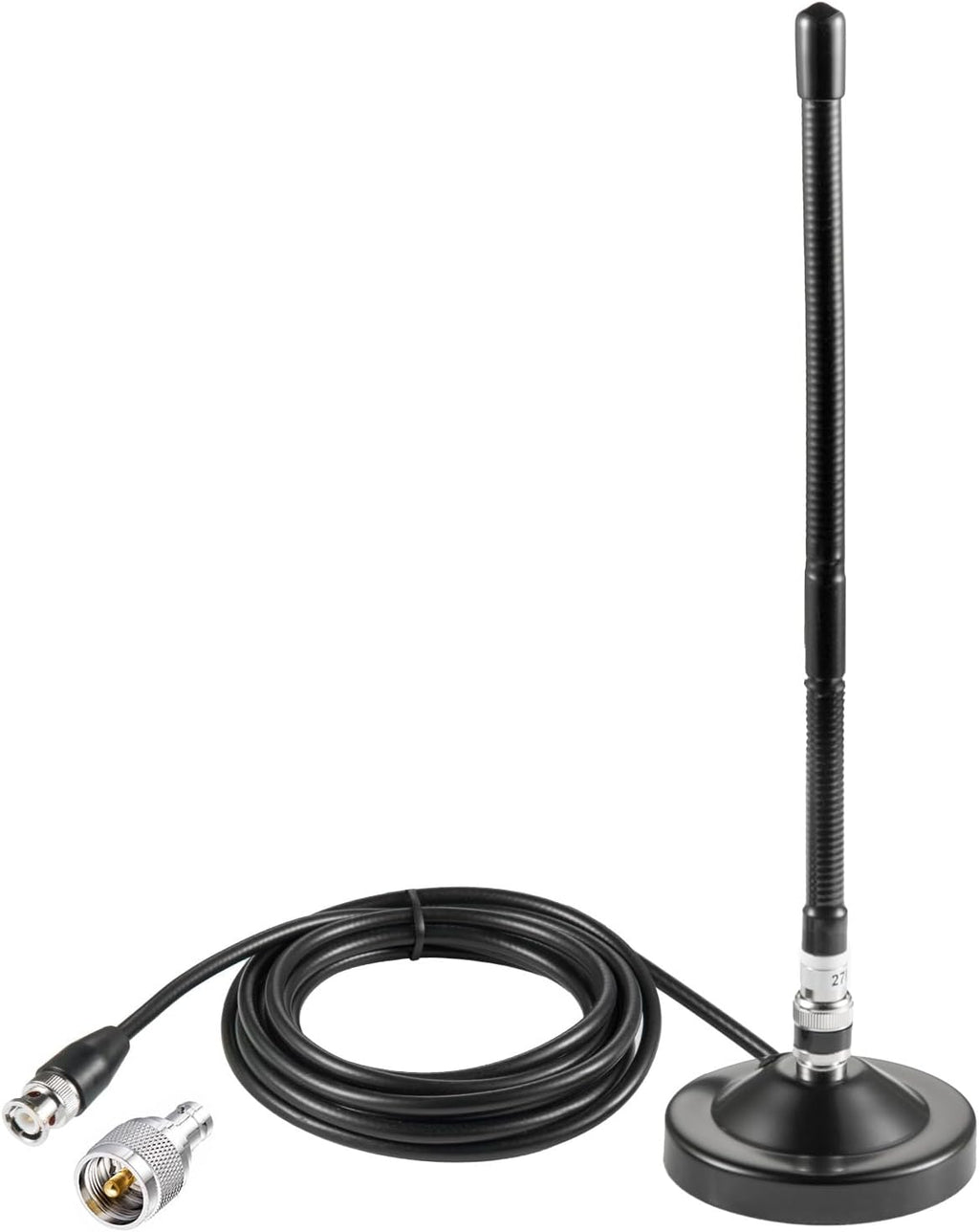 Long Range 27MHz Heavy Duty Magnetic Base Station Soft Whip CB Radio Antenna Kit for Cobra Midland Uniden Maxon