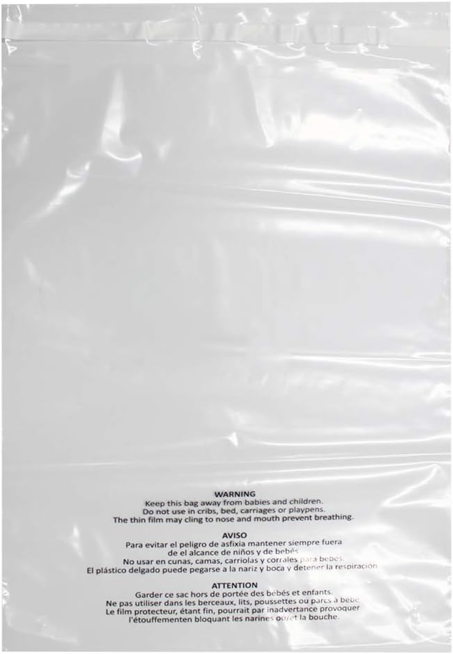 200 Count 12x15 Inch Self Seal Clear Poly Bags