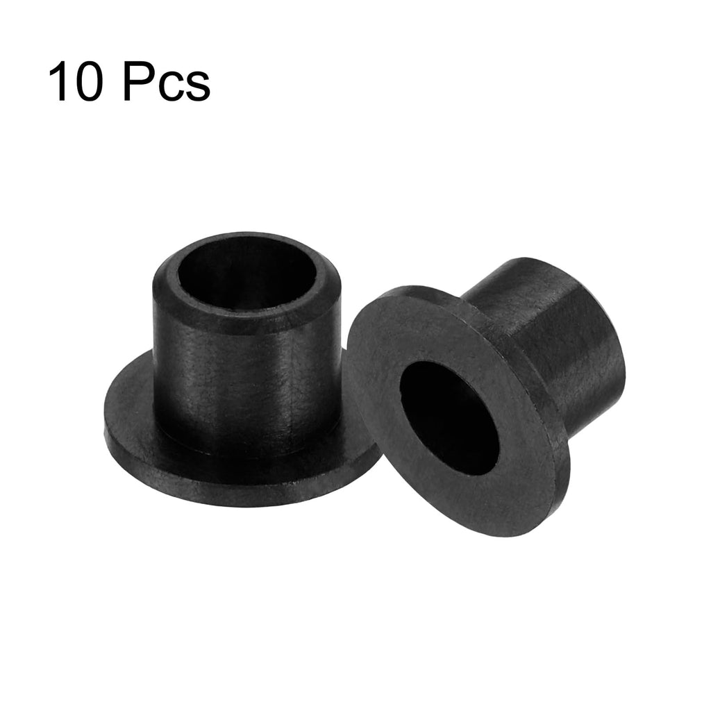 uxcell 10Pcs Flanged Sleeve Bearings,ID5mmxOD7mmxL7mm POM Bushing,Black