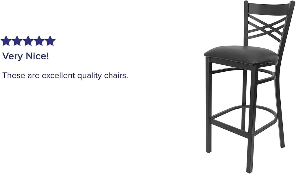 Hercules Metal Restaurant Barstool, Black