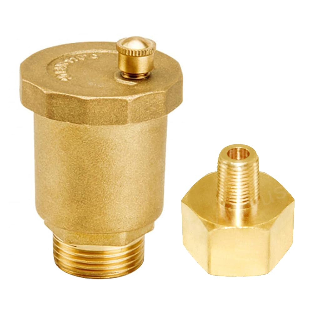 Joywayus Brass Automatic Float Valve Kit 1/8"NPT Air Bleeder Release Vent Valve Pipe Fitting Connector Adapter