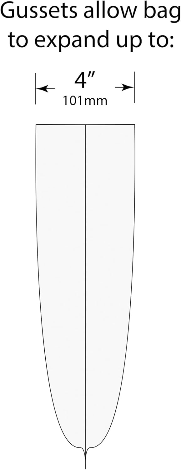 6 x 4 x 20 inch, 1 Mil Gusseted Bags (Pack of 100)