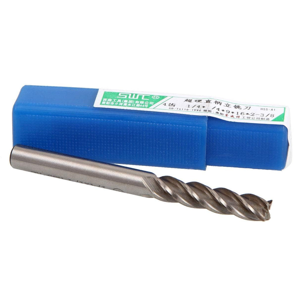 JMIATRY 8PCS 1/4 inch End Mill 4 Flute HSS Square Nose CNC Bits