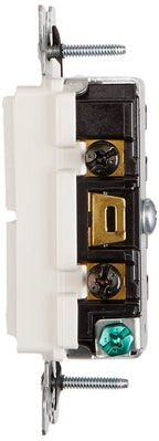 Leviton 15 Amp, 120/277 Volt, Decora Brand Style 3-Way / 3-Way AC Combination Switch, Commercial Grade, Grounding, 5643-W, White