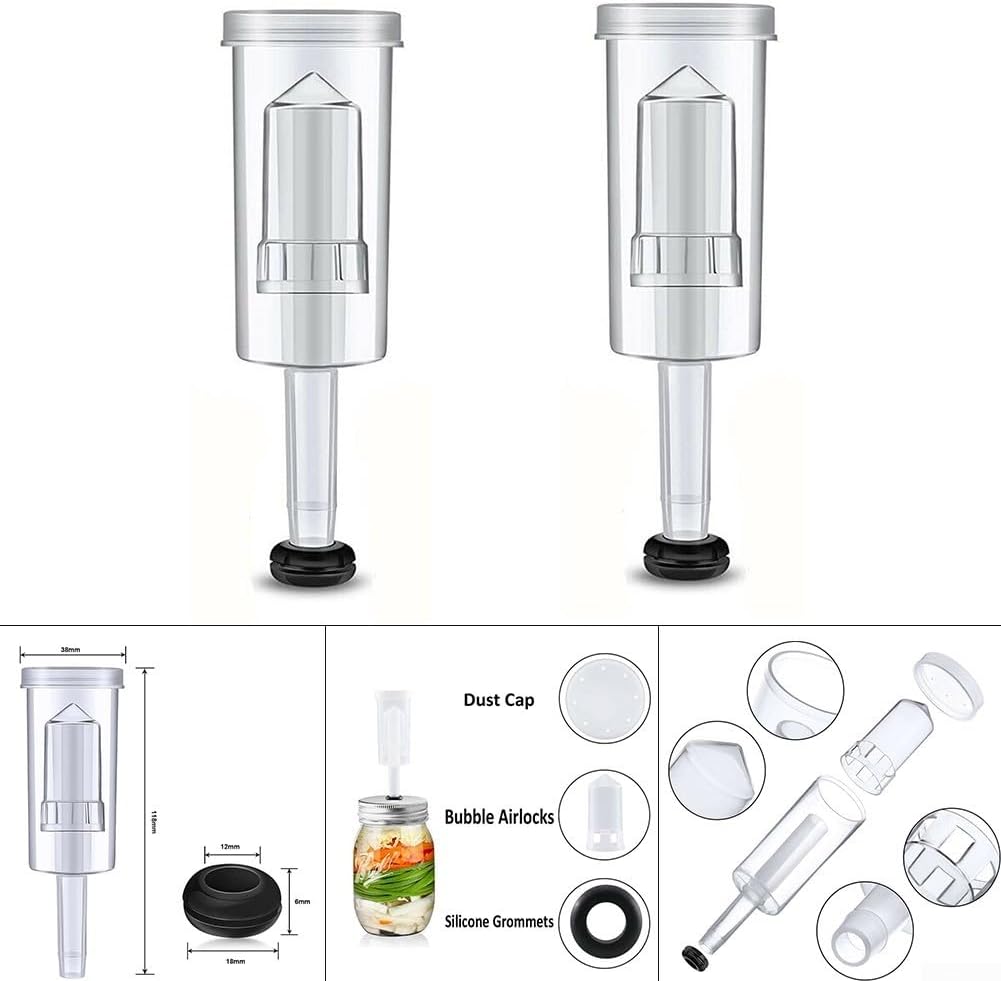 3-Piece Fermentation Airlock Set with Grommet for Beer Wine Making - S-Shaped Bubbler Homebrew Kit 12mm Hole