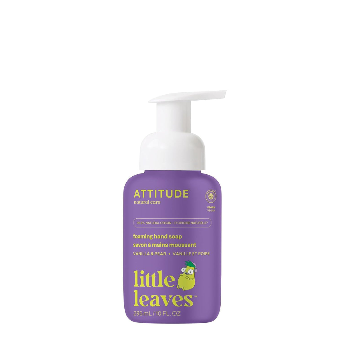 ATTITUDE Foaming Hand Soap for Kids, EWG Verified, Vanilla & Pear, 10 oz