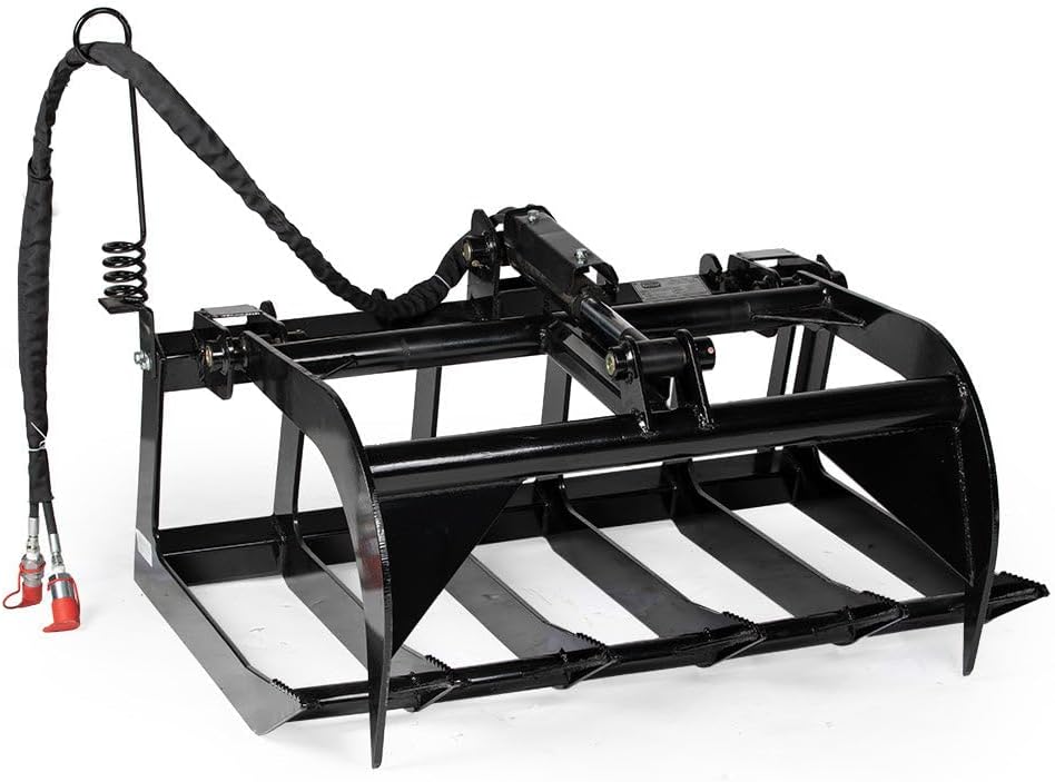 48" Economy Series Root Grapple Bucket Attachment, Universal SSQA Connection, Single 3,000 PSI Cylinder with Cylinder